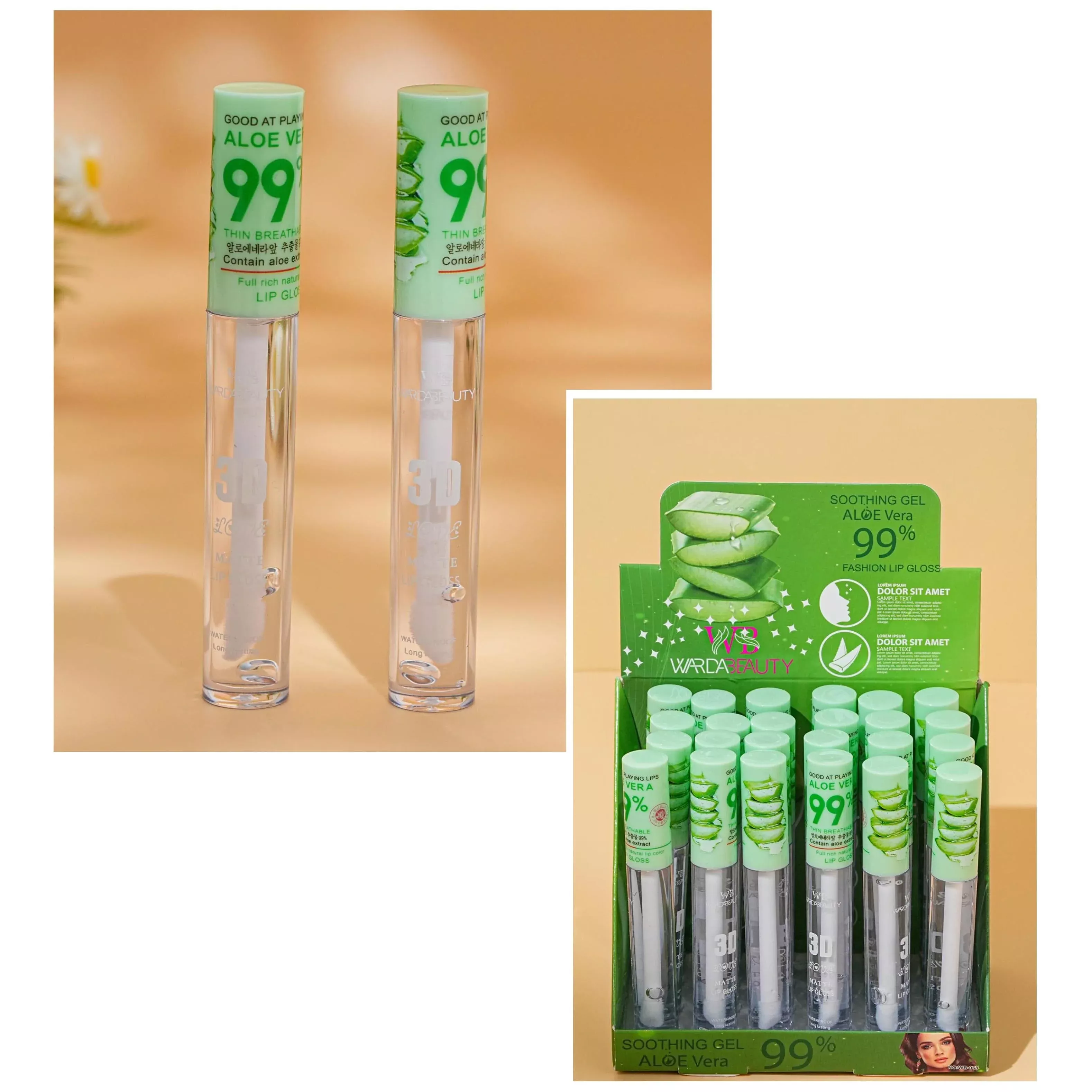 Aloe Vera 99% Soothing Gel Lip Gloss 4029 (24 units)