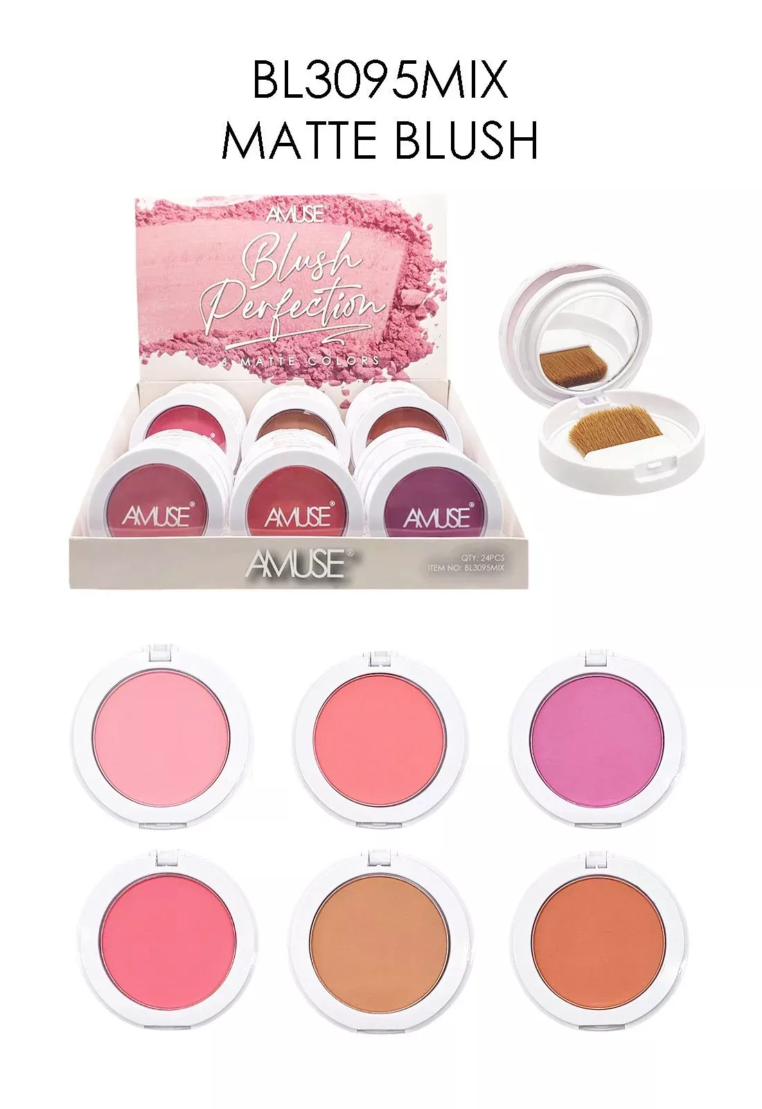 AMUSE - BLUSH PERFECTION 6 MATTE COLORS - DISPLAY (24PCS)