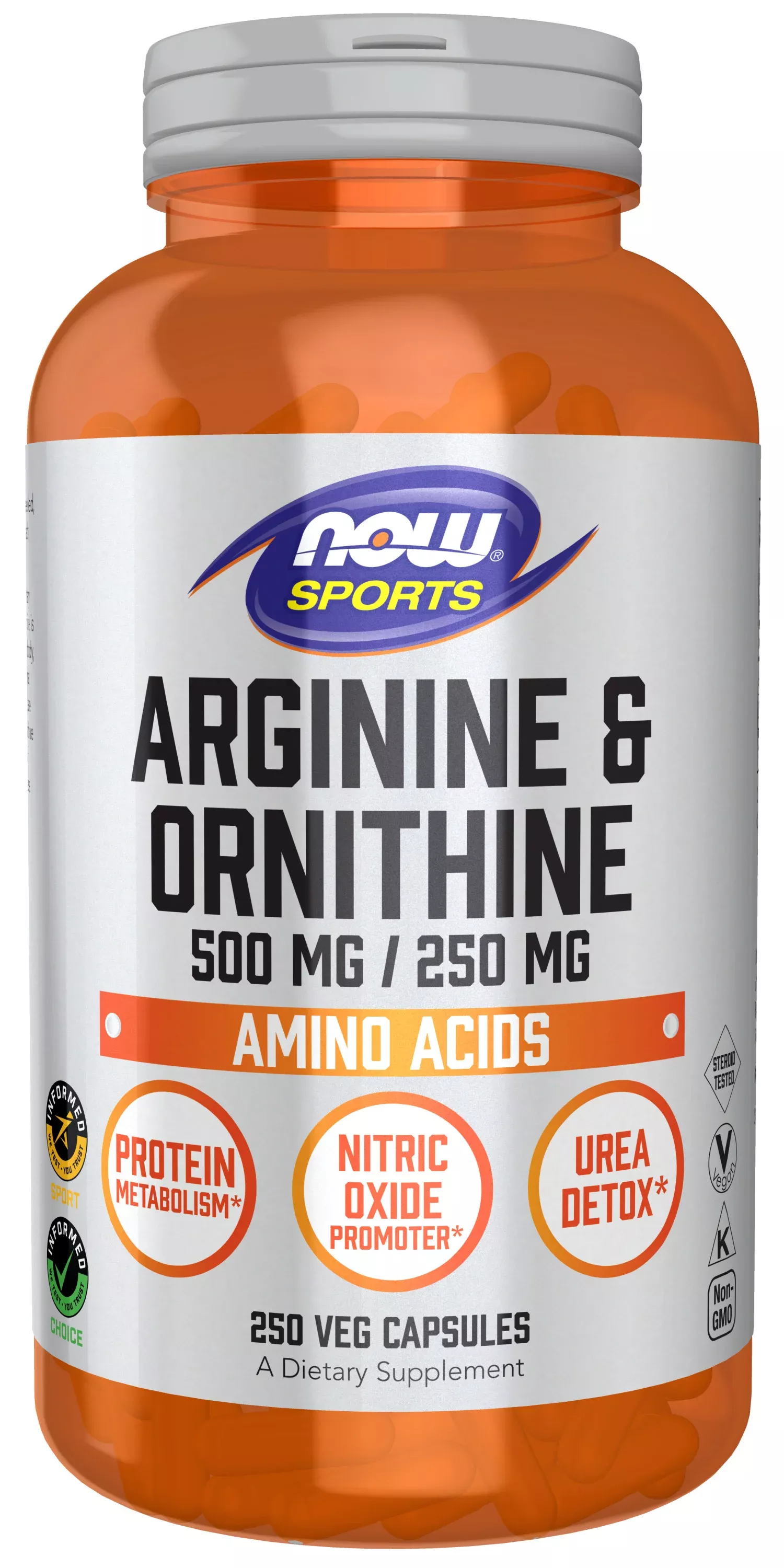 Arginine & Ornithine 500/250 250 Capsules