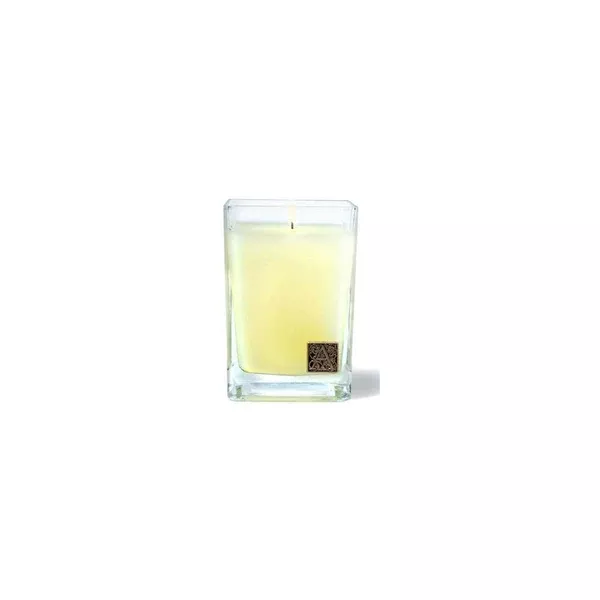 AROMATIQUE ORANGE AND EVERGREEN MEDIUM GLASS CUBE CANDLE