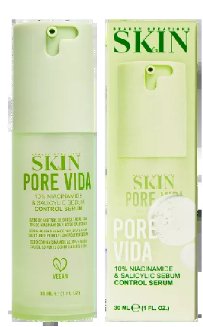 BEAUTY CREATIONS SKIN - PORE VIDA 10% NIACINAMIDE & SALICYLIC ACID SEBUM - CONTROL SERUM - (1PC)