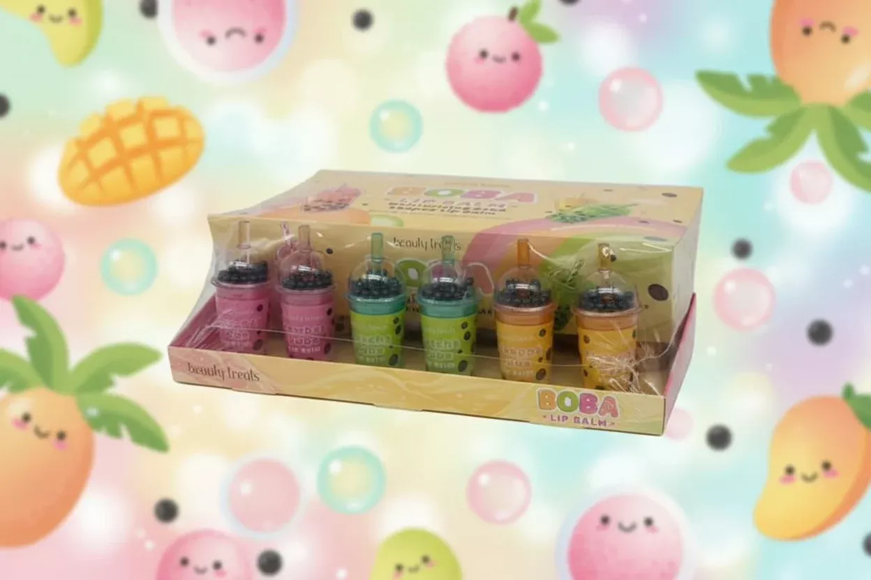 BEAUTY TRETAS- MOISTURIZING BOBA SHAPEDLIP BALM (24PCS)