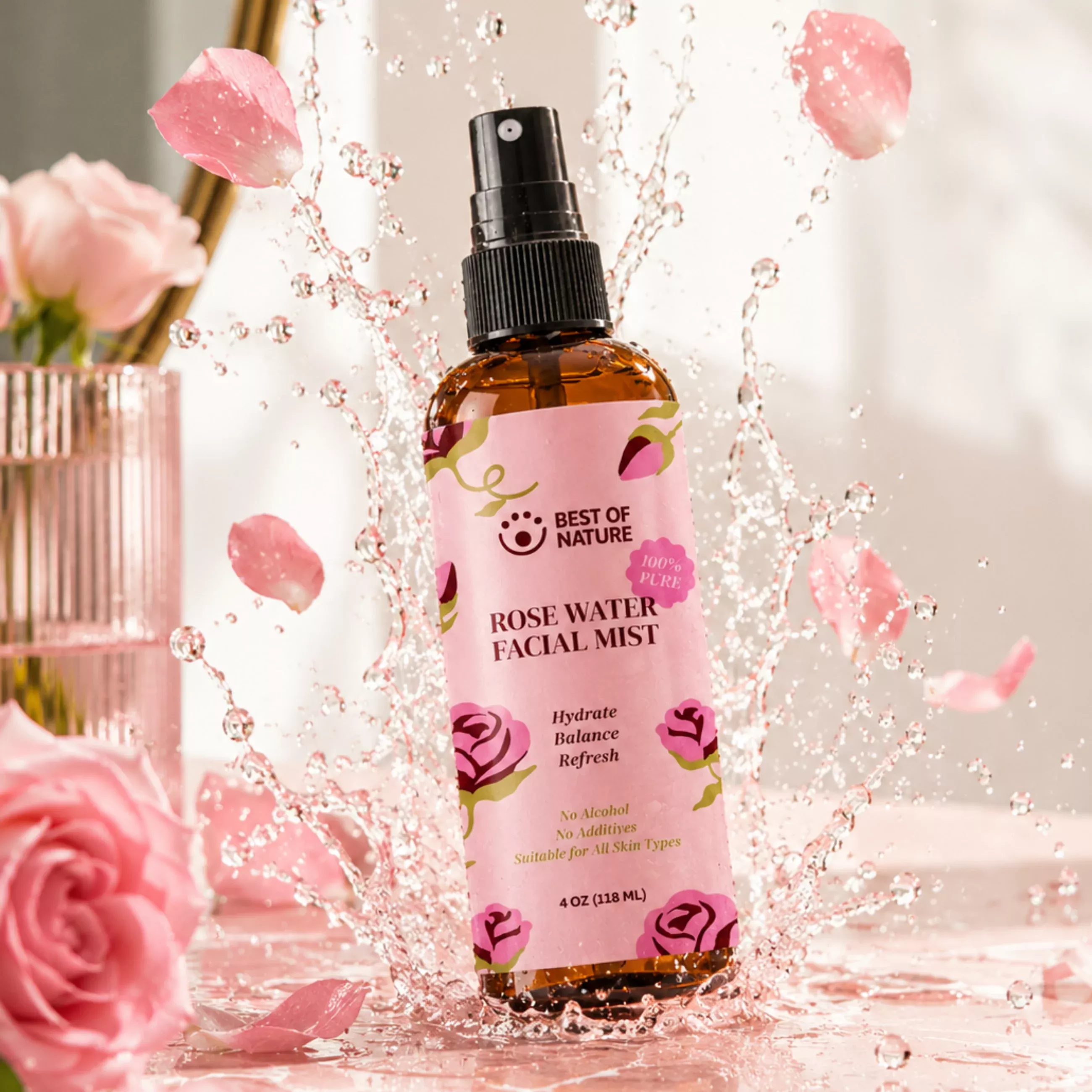 Best of Nature Rose Water Facial Mist - Hydrating Toner
