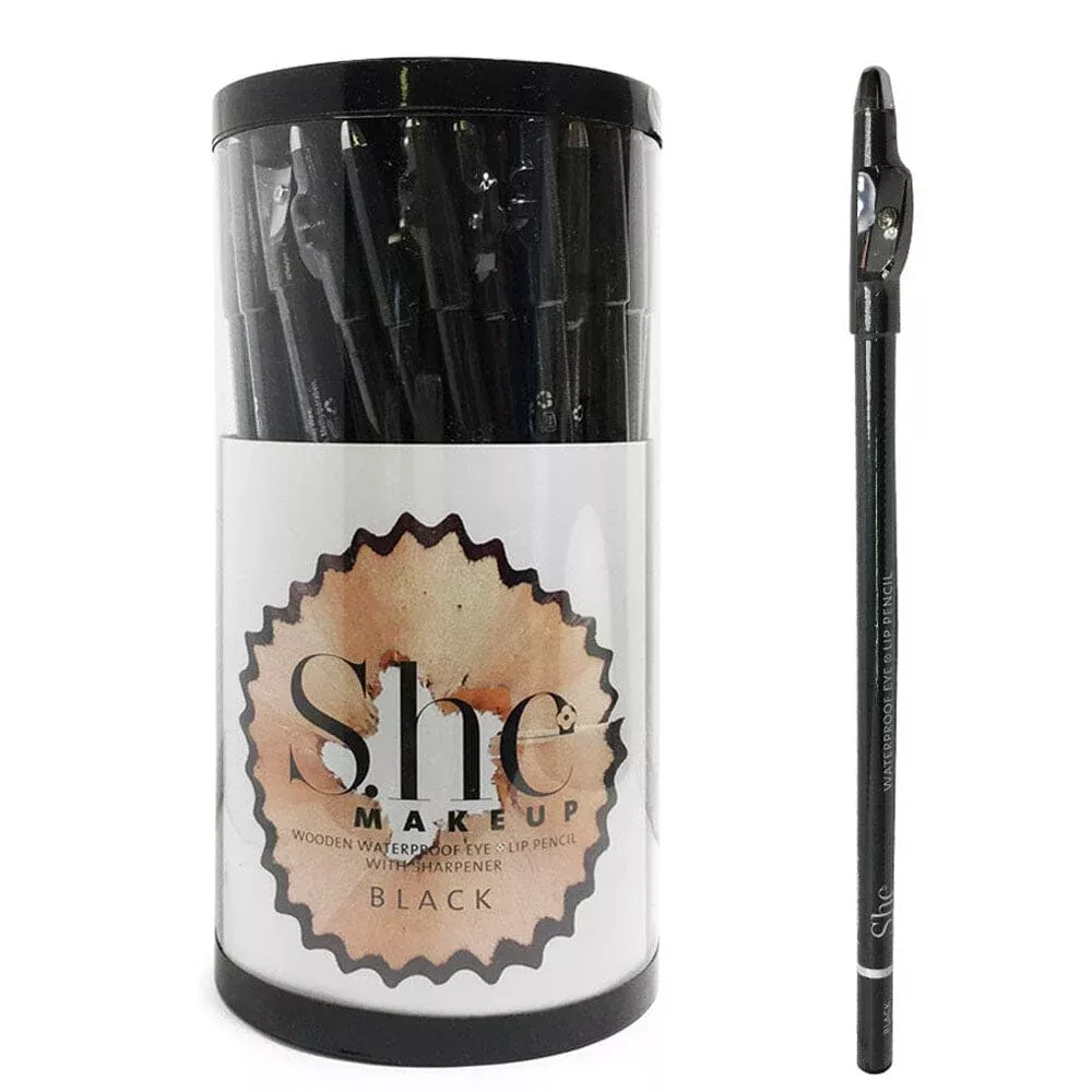 black-eye-pencil-with-sharpener-72-units Black Eye Pencil With Sharpener (72 units)