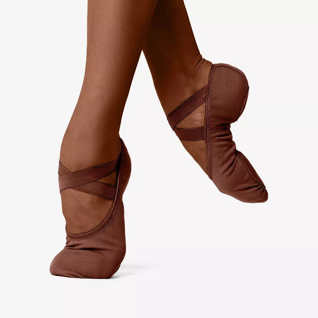 Bliss Stretch Canvas Ballet Slipper - Mocha