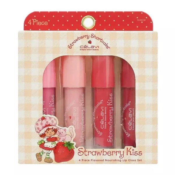 c-lavi-x-strawberry-shortcake-strawberry-kiss-4-piece-flavored-nourishing-lip-gl CÉLAVI X STRAWBERRY SHORTCAKE -STRAWBERRY KISS 4 PIECE FLAVORED NOURISHING LIP GLOSS SET - (1PC)