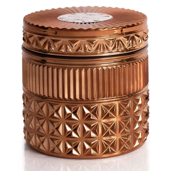 CAPRI BLUE GILDED FACETED JAR - DARK VANILLA & SANDALWOOD