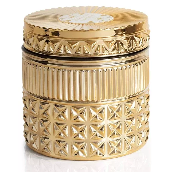 CAPRI BLUE GILDED FACETED JAR - EXOTIC BLOSSOM & BASIL