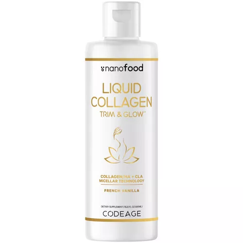 Codeage - Liquid Collagen Trim & Glow Supplement Vanilla 15.22 fl oz