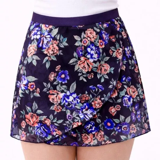 floral-blues-chiffon-wrap-skirt Floral Blues Chiffon Wrap Skirt