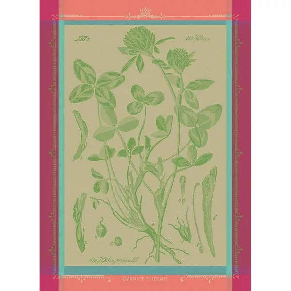 garnier-thiebaut-france-fleurs-de-trefle-chlorophylle-kitchen-towel GARNIER-THIEBAUT FRANCE FLEURS DE TREFLE CHLOROPHYLLE KITCHEN TOWEL