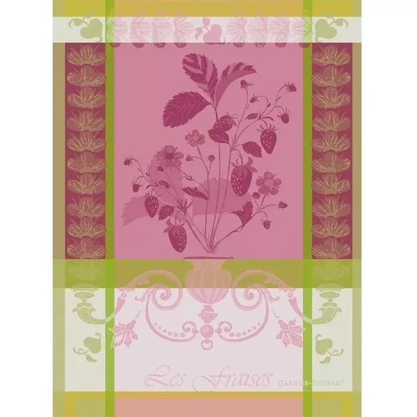 garnier-thiebaut-france-fraisier-rose-kitchen-towel GARNIER-THIEBAUT FRANCE FRAISIER ROSE KITCHEN TOWEL