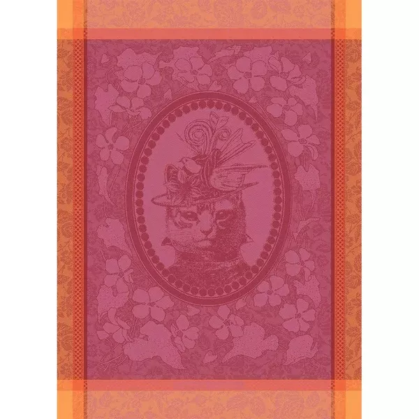 garnier-thiebaut-france-madame-chat-rose-kitchen-towel GARNIER-THIEBAUT FRANCE MADAME CHAT ROSE KITCHEN TOWEL
