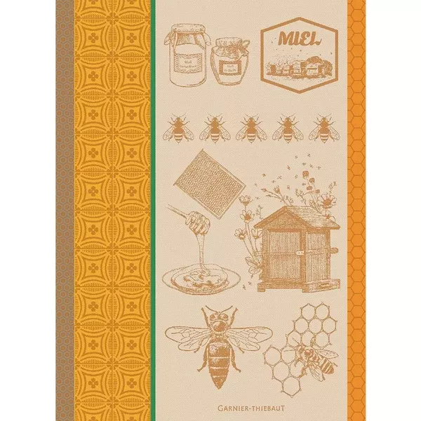 garnier-thiebaut-france-miel-et-abeilles-ocre-kitchen-towel GARNIER-THIEBAUT FRANCE MIEL ET ABEILLES OCRE KITCHEN TOWEL