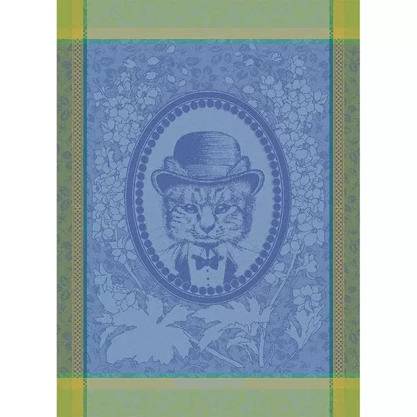 garnier-thiebaut-france-monsieur-chat-bleu-kitchen-towel GARNIER-THIEBAUT FRANCE MONSIEUR CHAT BLEU KITCHEN TOWEL