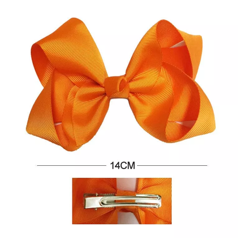 orange-classic-hair-bow-12-units Orange Classic Hair Bow (12 units)