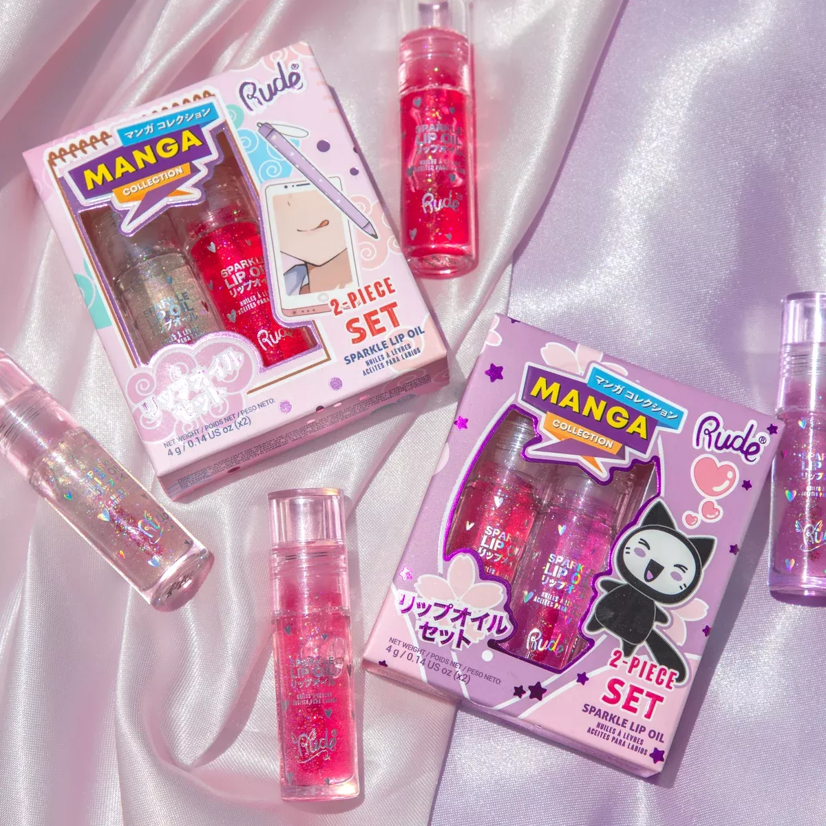 RUDE Manga Collection Sparkle Lip Oil Duo