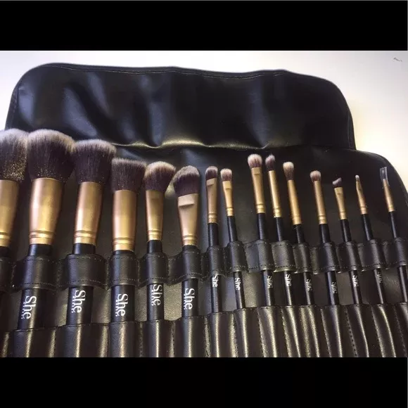 s-he-makeup-15-piece-brush-set-w-bag S.he Makeup 15 Piece Brush Set w/Bag