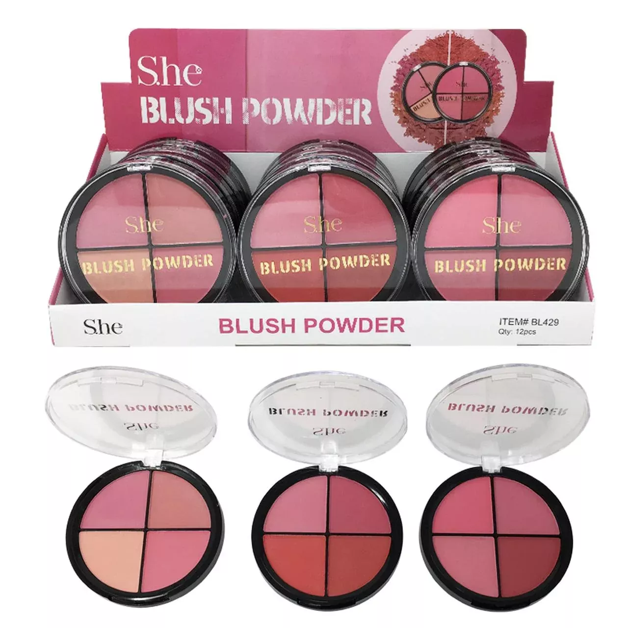 s-he-makeup-blush-powder-display-12-pcs S.HE MAKEUP - BLUSH POWDER - DISPLAY 12 PCS