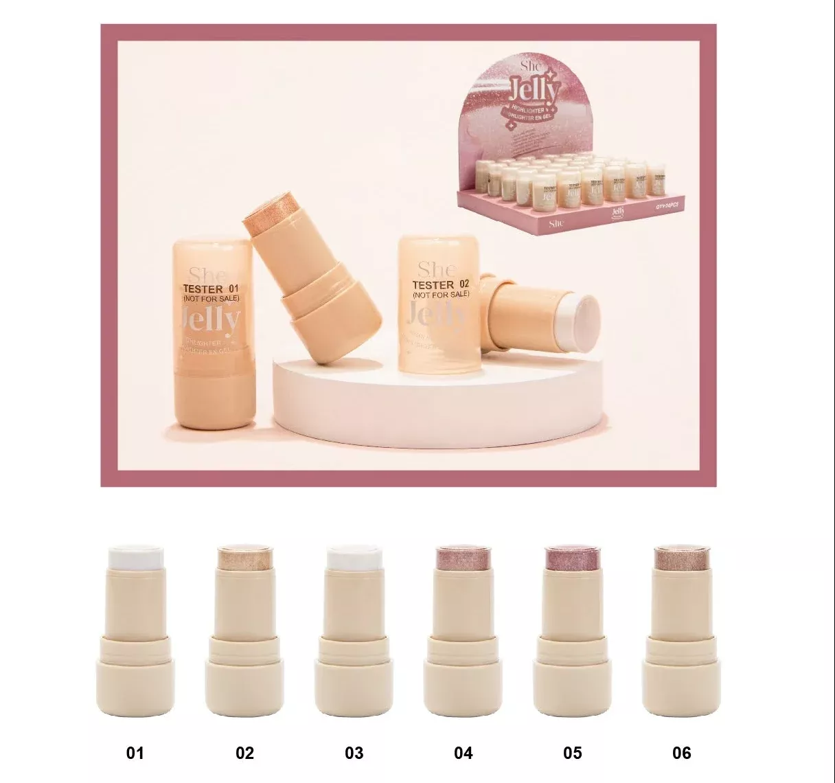 s-he-makeup-jelly-highlighter-24pcs S.HE MAKEUP - JELLY HIGHLIGHTER (24PCS)