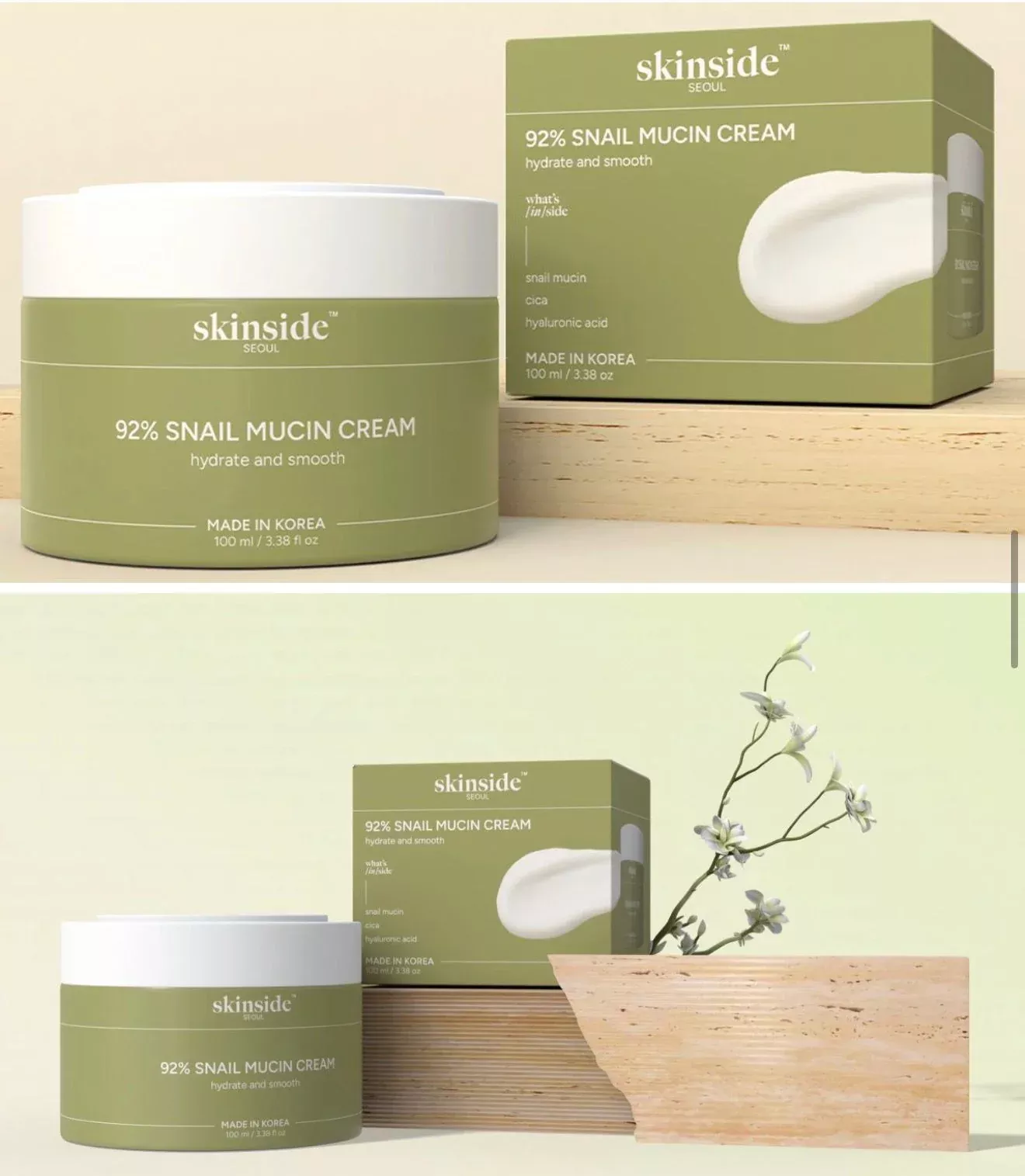 SKINSIDE SEOUL - 92% SNAIL MUCIN CREAM - (1PC)
