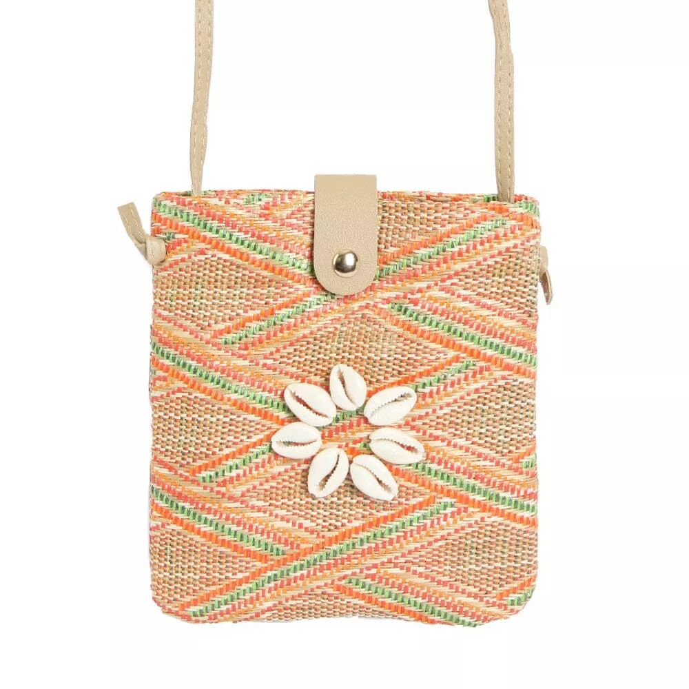 Straw Crossbody Bag Orange (1 unit)