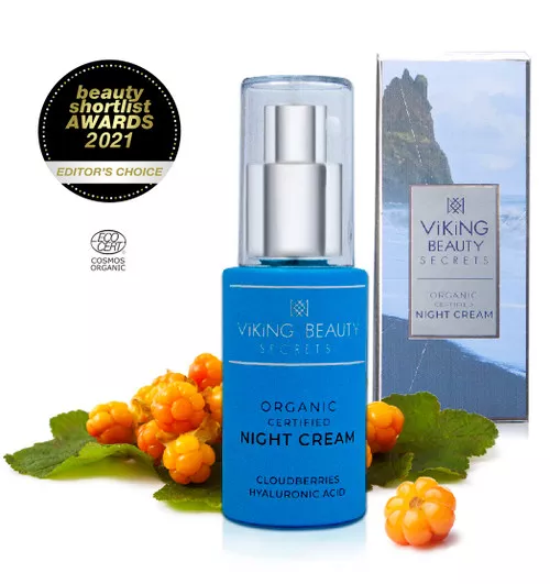 Viking Beauty Secrets - Certified Organic Night Cream with Cloudberries & Hyaluronic Acid