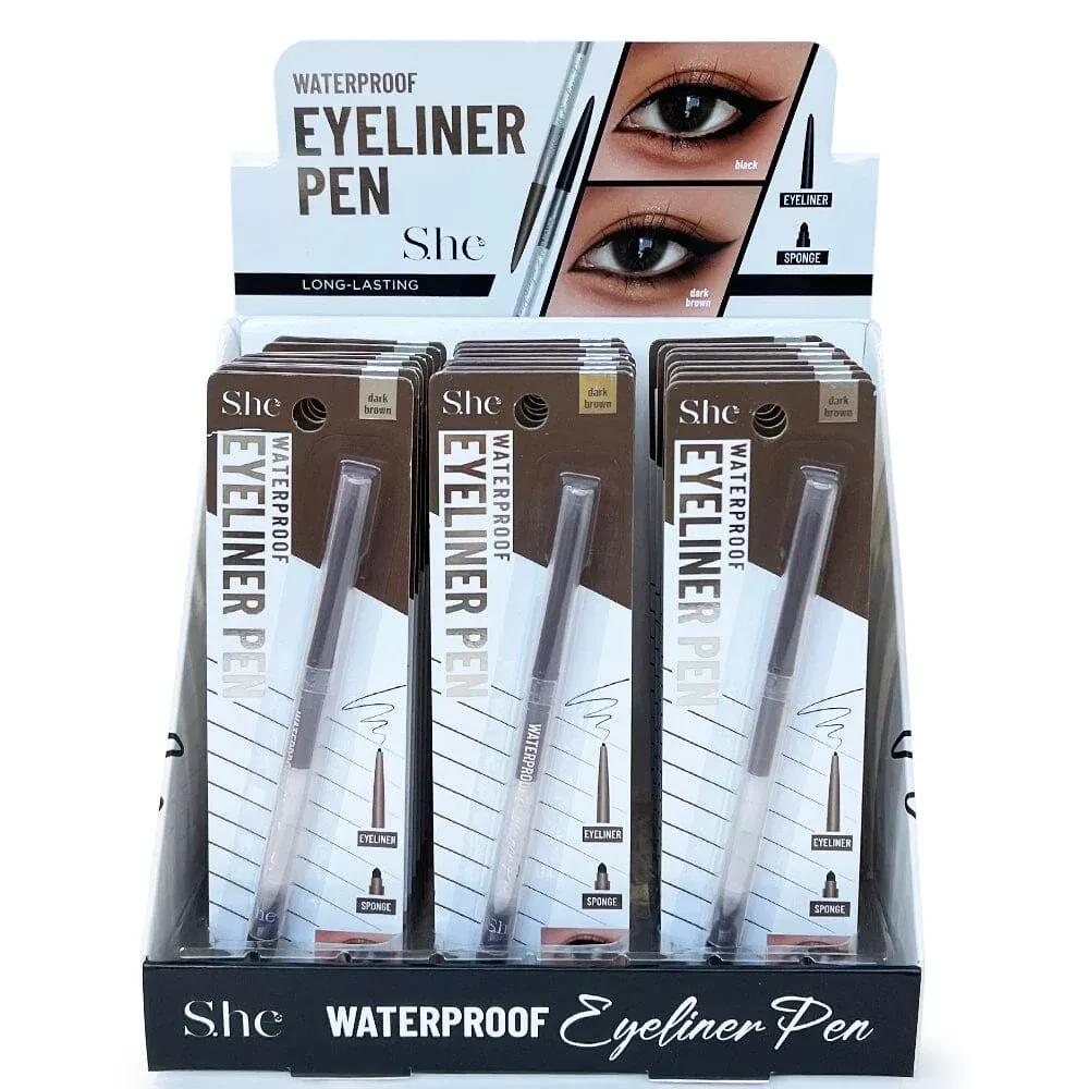 waterproof-eyeliner-pen-dark-brown-24-units Waterproof Eyeliner Pen Dark Brown (24 units)