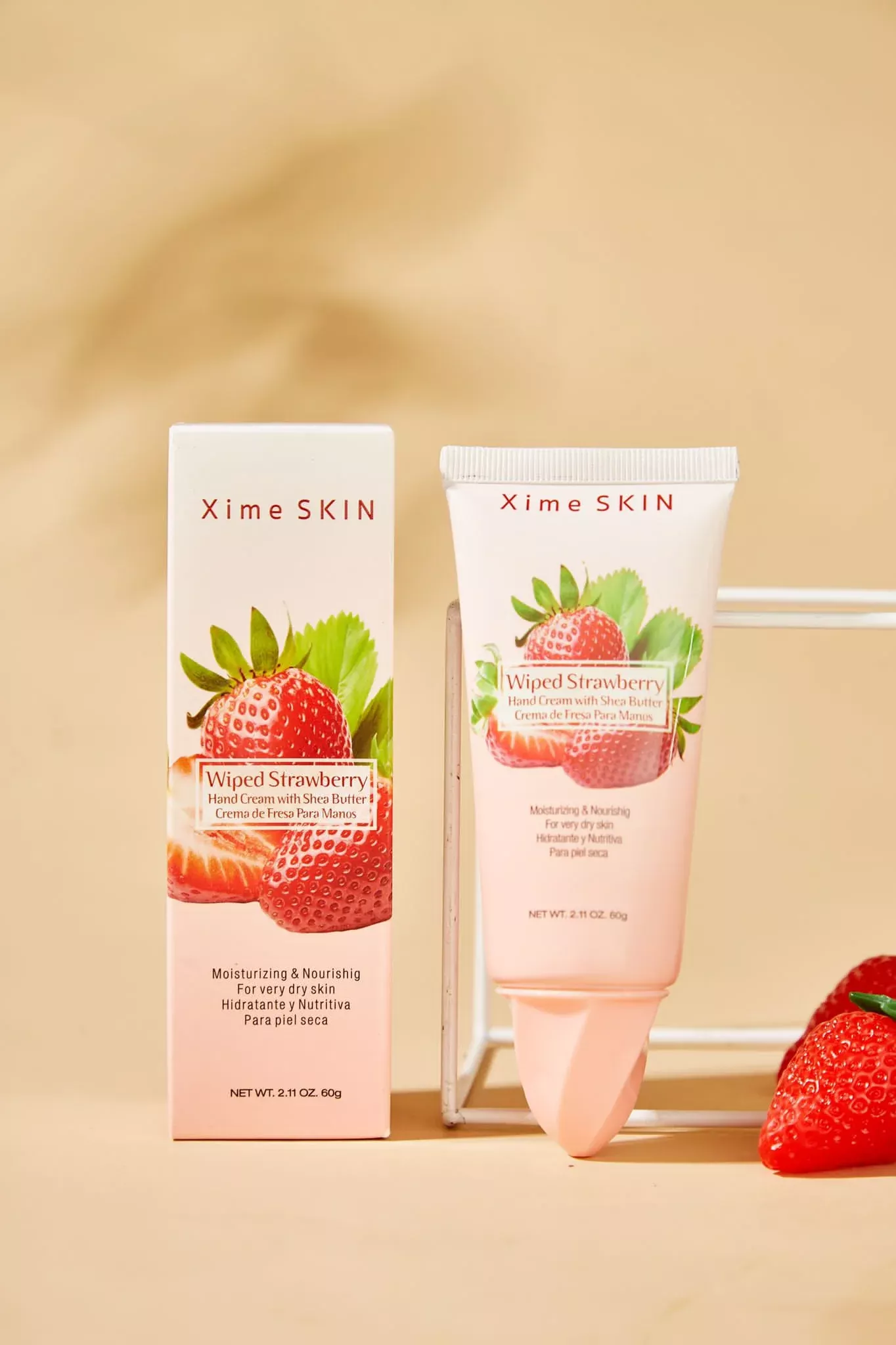XIME SKIN - WIPED STRAWBERRY HAND CREAM WITH SHEA BUTTER - 1PC