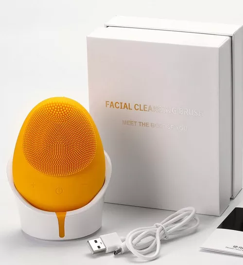 ZAQ - Mellow W-Sonic Silicone Facial Cleansing Brush - Yellow