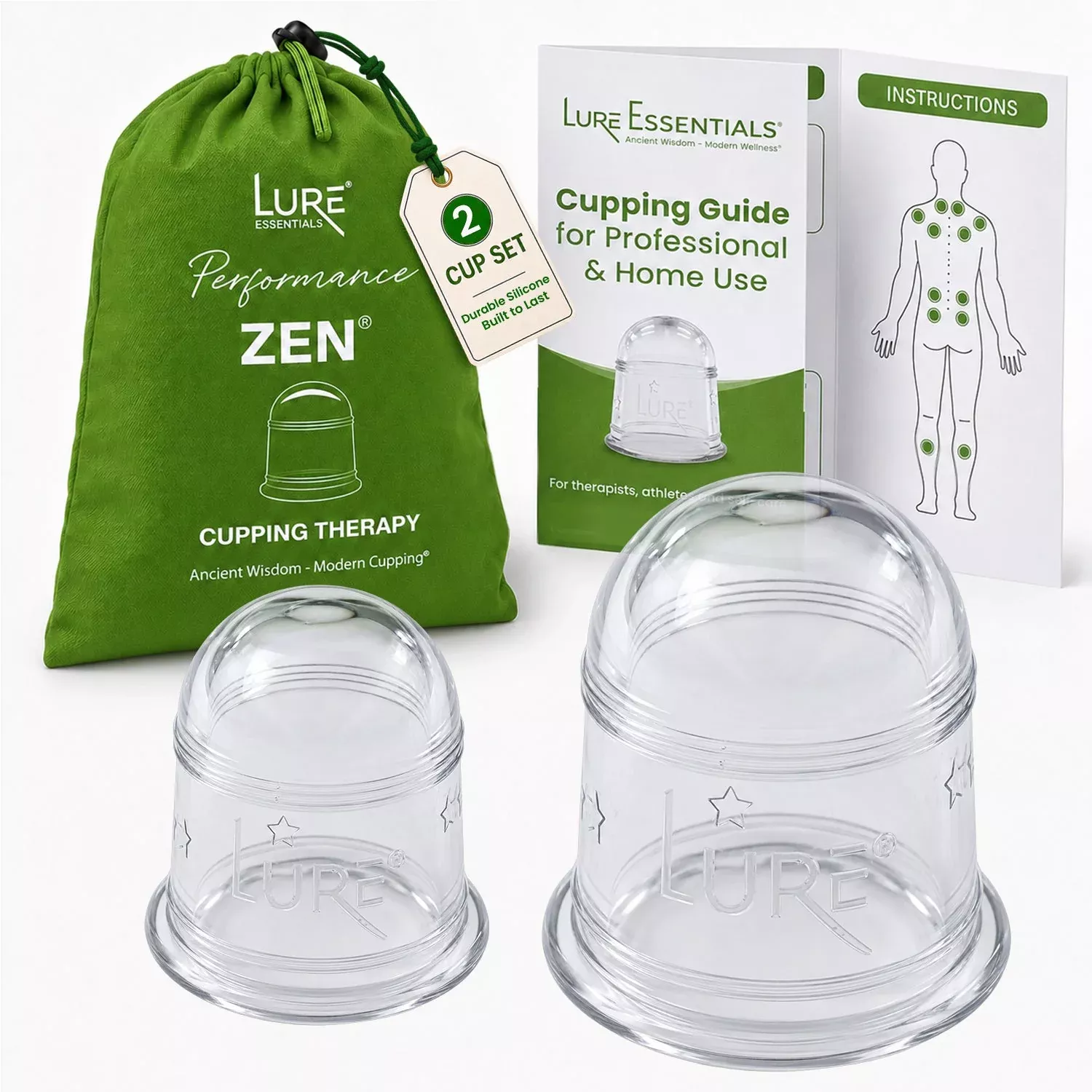 ZEN Body Cupping Set 1 Small 1 Large Cups